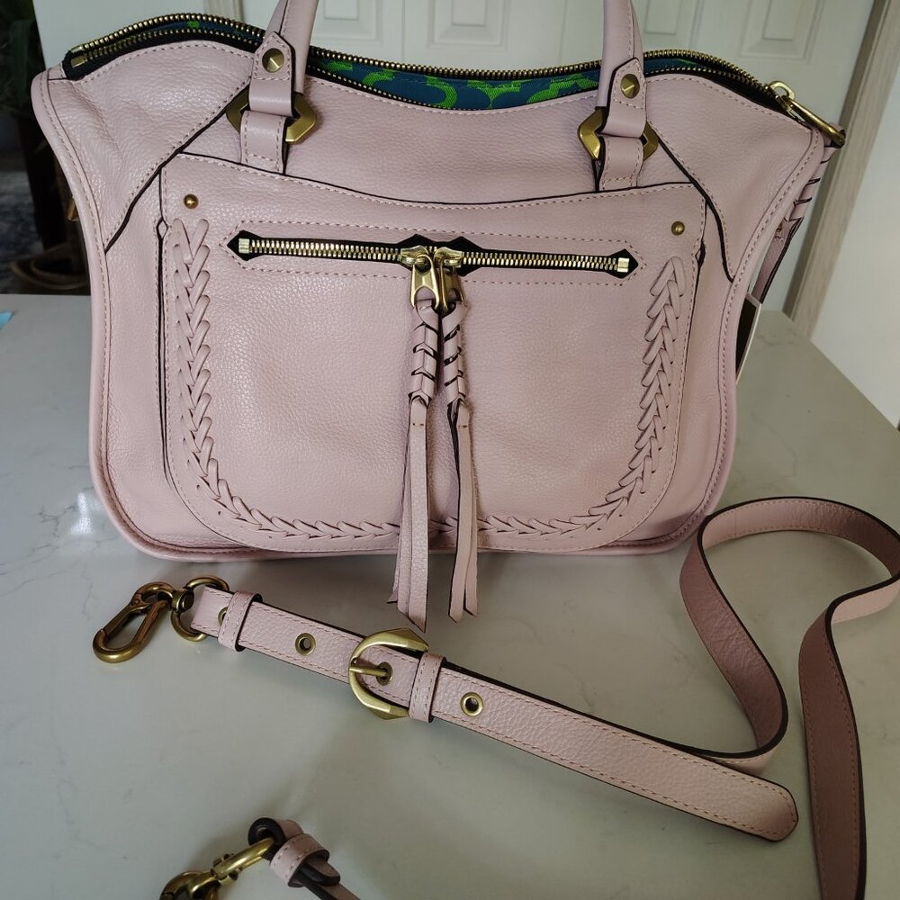 orYANY Satchel - Pale Pink/Lavender Grain Leather Bag
